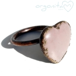 CORAZON - ANILLO CON CUARZO ROSA - 4750 - PIEZA ÚNICA