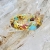 AMATISTA, TURQUESA Y ORO - ANILLO Orgonita 6333 - T18