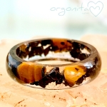 SHUNGITE Y OJO DE TIGRE - ANILLO Orgonita 8807 - T18