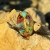 AMETHYST, TURQUOISE  & GOLD - ANILLO Orgonita 6112 - T19