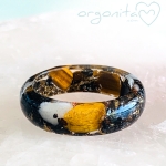 SHUNGITE Y OJO DE TIGRE - ANILLO Orgonita 7494 - T19