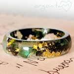 SHUNGITE Y TURMALINA VERDE - ANILLO Orgonita 7866 - T19