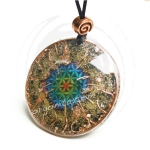 Colgante de Orgonite 6697 - FLOR DE LA VIDA - AURA TITANIO