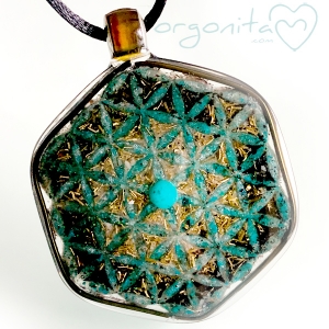 FLOR DE LA VIDA  - Colgante de Orgonite 6322