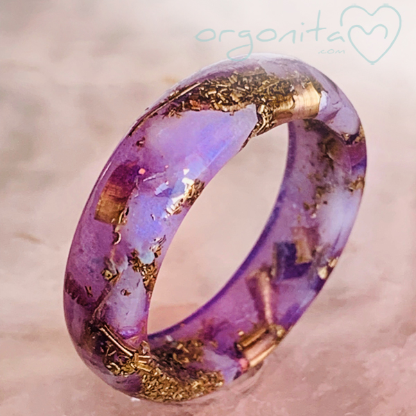 Anillo de orgonita con Cuarzo Blanco o lechoso de Montserrat barcelona