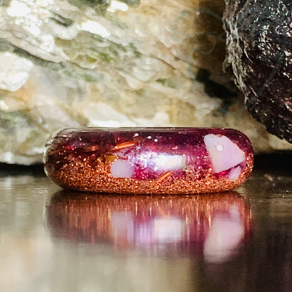 Anillo de orgonita con Cobre y Cuarzo Blanco