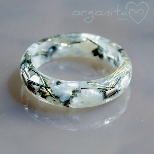 Anillo de orgonita con perla o Nacar
