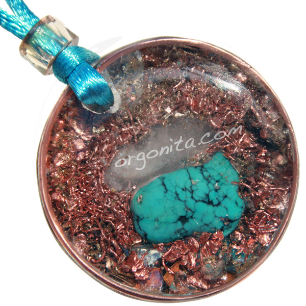 Colgante de Orgonite con Mandala Sri Yantra en azul