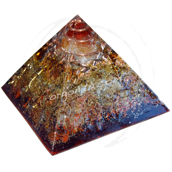 Pirámide Orgonita con Cuarzo Citrino