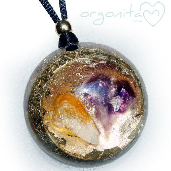Orgonite de CUARZOS AMATISTA Y CITRINO