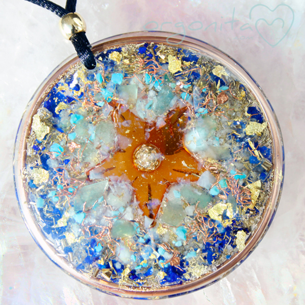 Comprar colgante de orgonita con ambar y Lapislazuli