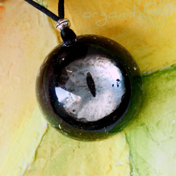 COmprar colgante de Orgonite u ORGONITA con Ojo de gato y turmalina negra