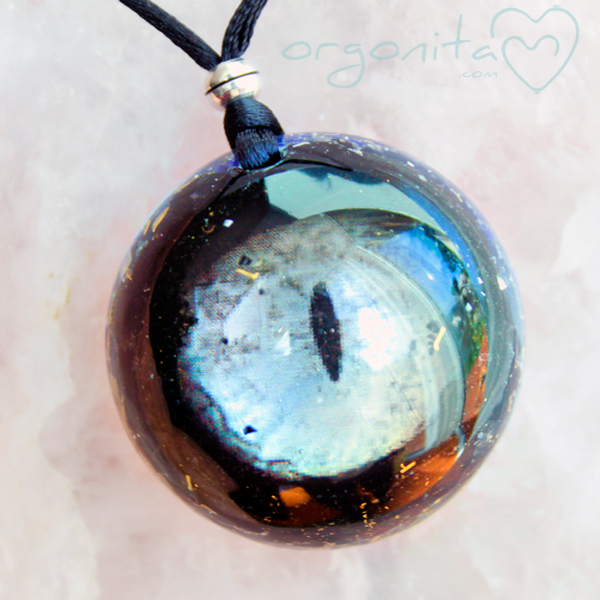 COmprar colgante de Orgonite u ORGONITA con Ojo de gato y turmalina negra
