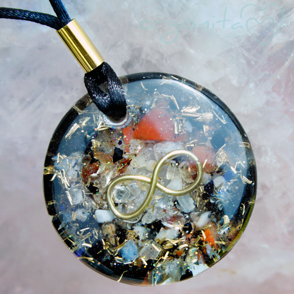 COmprar colgante de Orgonite u ORGONITA con Ojo de gato y turmalina negra