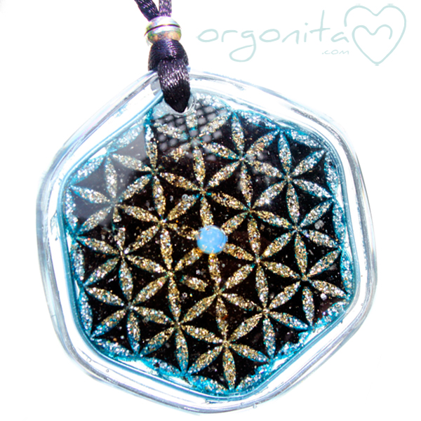 Comprar colgante de ORGONITA con la flor de la vida