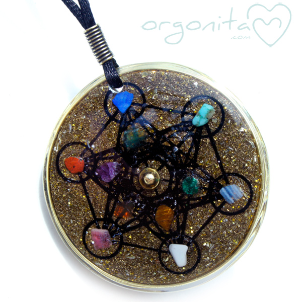 Colgante de Orgonite reversible- METATRON cubo cube
