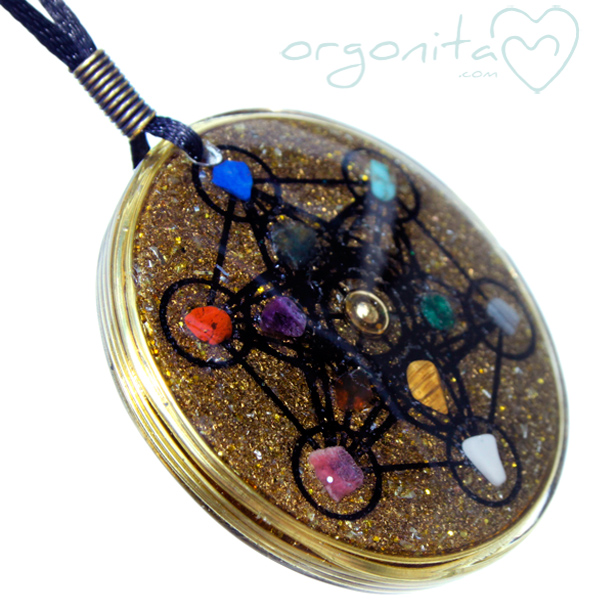 Colgante de Orgonite reversible- METATRON cubo cube
