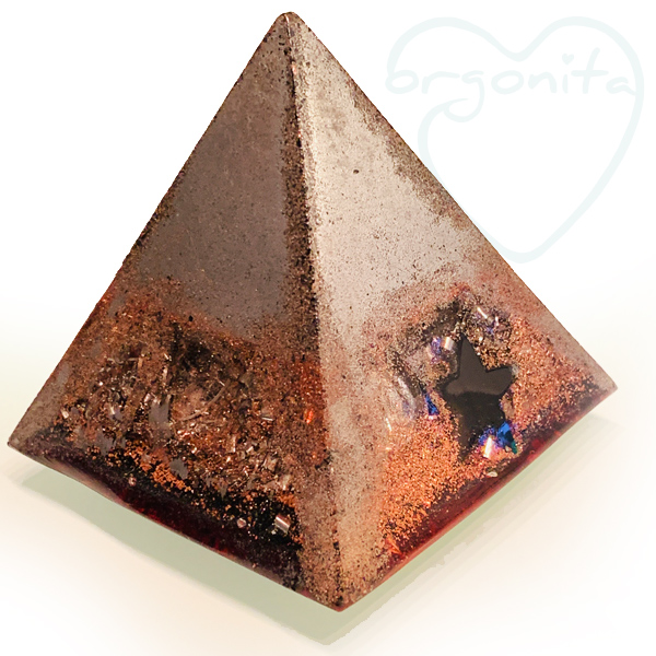 Anillo de orgonita con ESTRELLA NEGRA