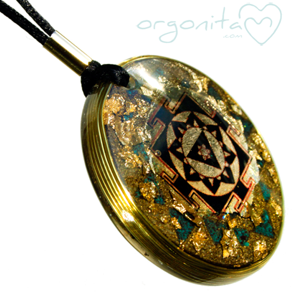 YANTRA GANESHA en colgante de orgonita